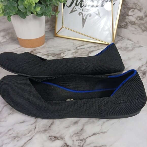 ROTHY'S THE FLAT black textile ballet women's slip-on size 8.5 round-toe - Picture 7 of 11